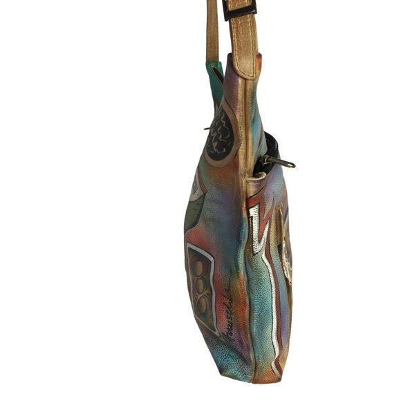 Anuschka BOGO Sale NEVER USED Handpainted Leather Hobo Shoulder Bag Southwest - Picture 12 of 13